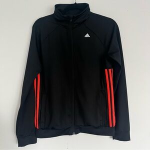 Adidas Men's Black Track Jacket with Red Accents